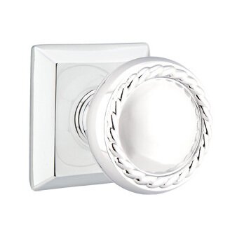 Single Dummy Rope Knob With Quincy Rose in Polished Chrome