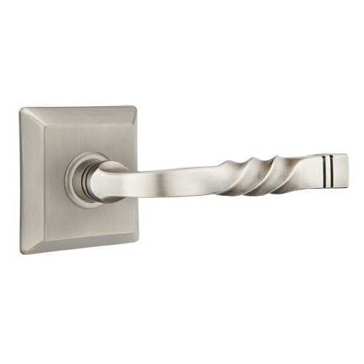 Single Dummy Right Handed Sante Fe Lever With Quincy Rose in Pewter