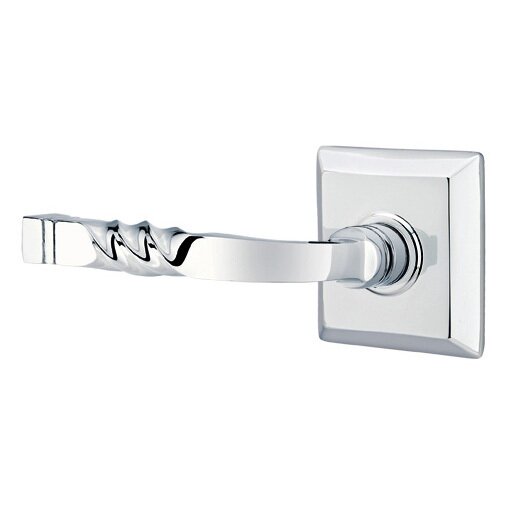 Single Dummy Left Handed Sante Fe Lever With Quincy Rose in Polished Chrome