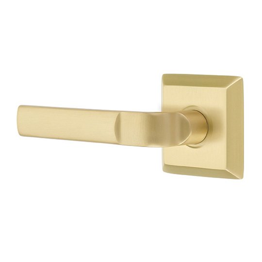Double Dummy Aston Left Handed Lever with Quincy Rose in Satin Brass