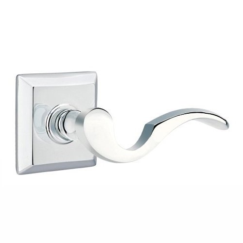 Double Dummy Right Handed Cortina Door Lever With Quincy Rose in Polished Chrome