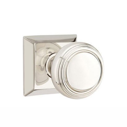 Double Dummy Norwich Door Knob With Quincy Rose in Polished Nickel