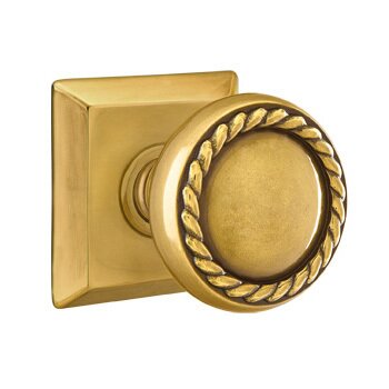 Double Dummy Rope Knob With Quincy Rose in French Antique Brass