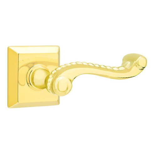 Double Dummy Rope Right Handed Lever With Quincy Rose in Polished Brass