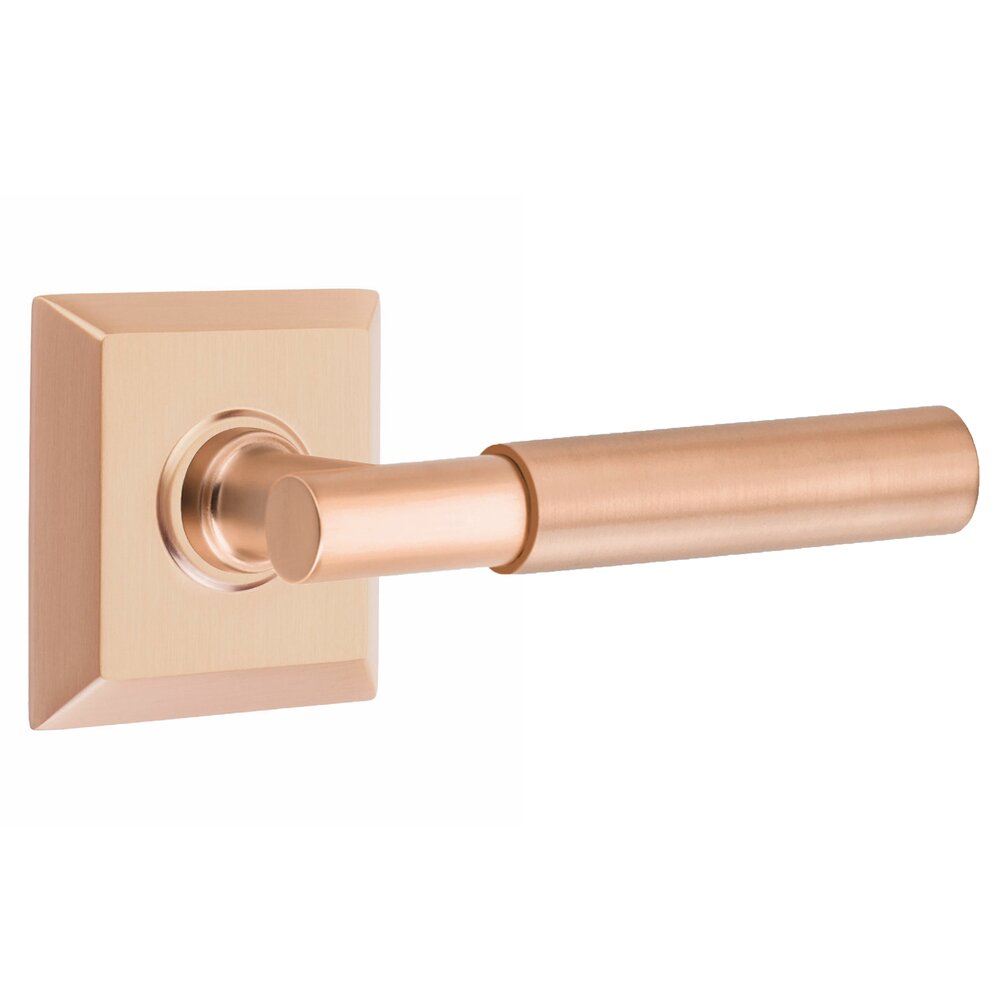 Single Dummy Smooth Lever with T-Bar Stem and Quincy Rose in Satin Rose Gold