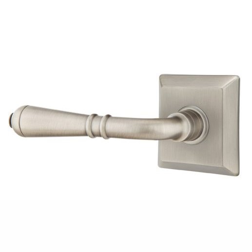 Double Dummy Left Handed Turino Door Lever With Quincy Rose in Pewter