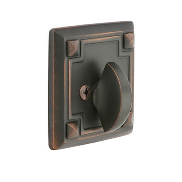 Arts and Crafts Single Sided Deadbolt in Oil Rubbed Bronze