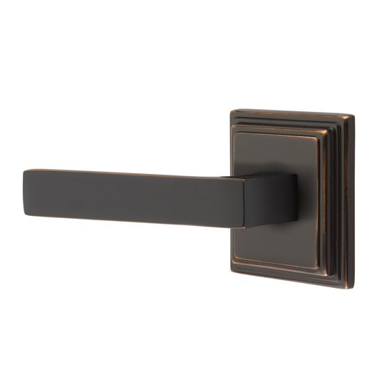 Single Dummy Dumont Left Handed Lever with Wilshire Rose in Oil Rubbed Bronze
