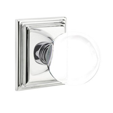 Bristol Double Dummy Door Knob with Wilshire Rose in Polished Chrome