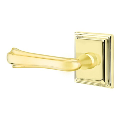 Double Dummy Wembley Left Handed Lever With Wilshire Rose in Unlacquered Brass