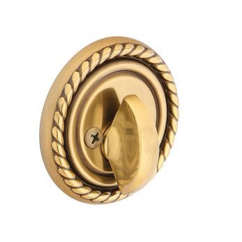 Rope Single Sided Deadbolt in French Antique Brass