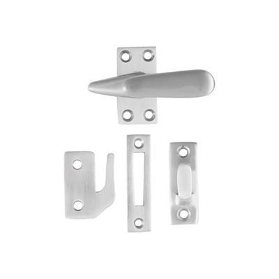 Casement Latch Large With 3 Strikes in Satin Nickel