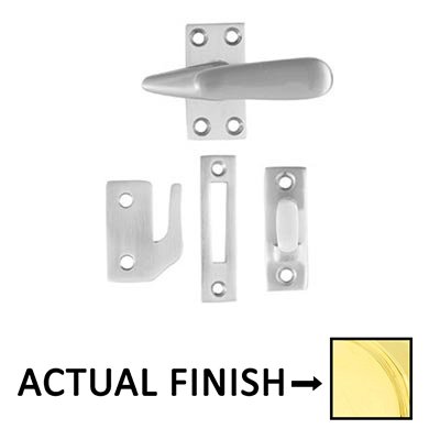 Casement Latch Large With 3 Strikes in Polished Brass