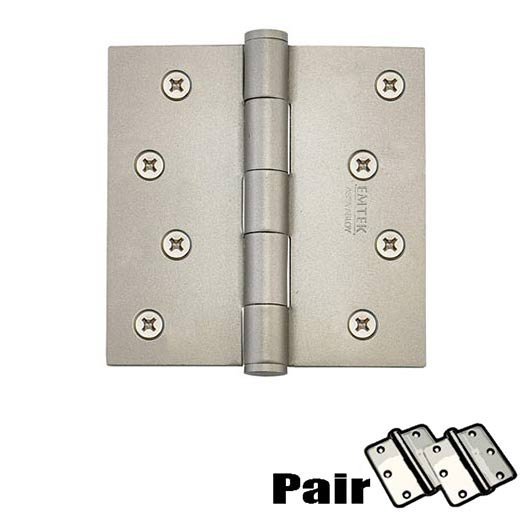 4" X 4" Square Steel Residential Duty Hinge in Tumbled White Bronze (Sold In Pairs)