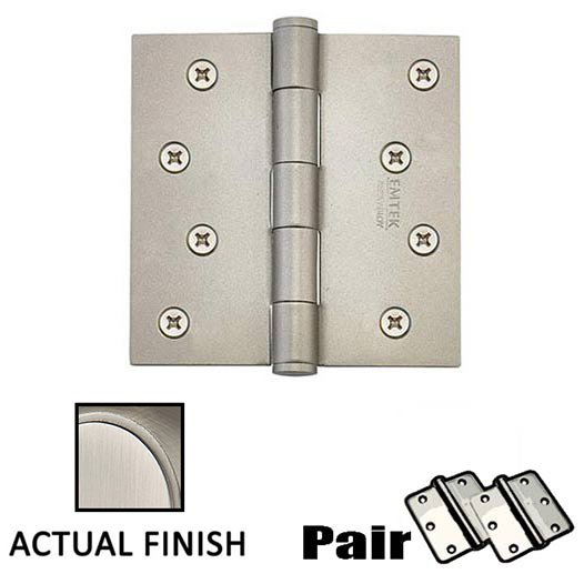 4" X 4" Square Steel Residential Duty Hinge in Pewter (Sold In Pairs)