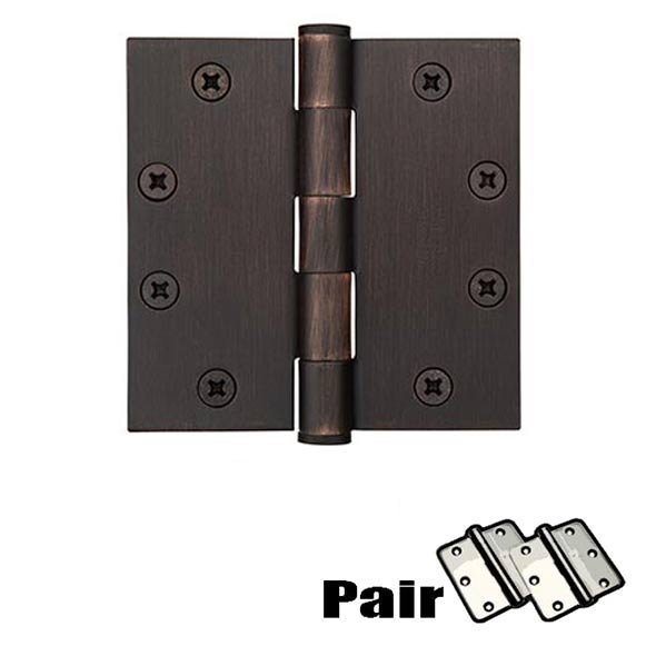 4-1/2" X 4-1/2" Square Steel Heavy Duty Hinge in Oil Rubbed Bronze (Sold In Pairs)