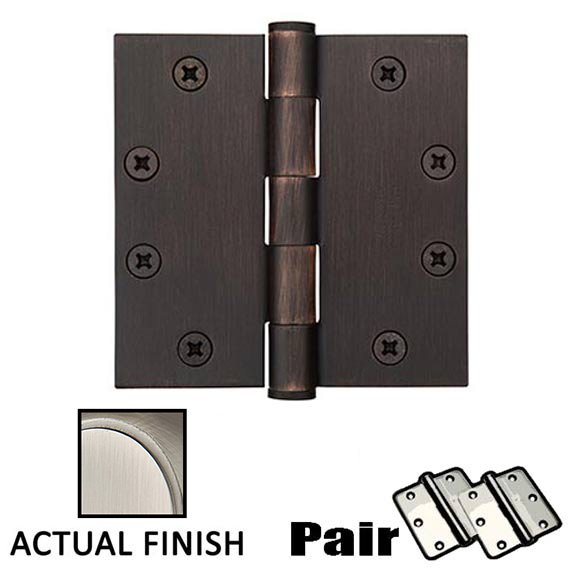 4-1/2" X 4-1/2" Square Steel Heavy Duty Hinge in Pewter (Sold In Pairs)