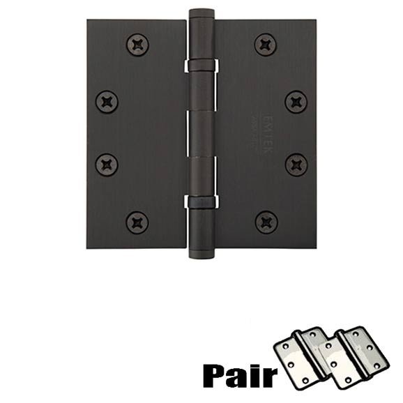 4-1/2" X 4-1/2" Square Steel Heavy Duty Ball Bearing Hinge in Oil Rubbed Bronze (Sold In Pairs)
