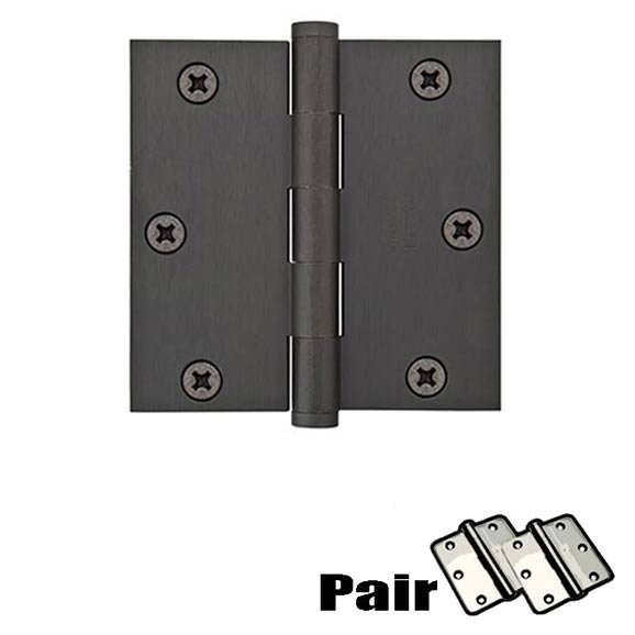 3-1/2" X 3-1/2" Square Solid Brass Heavy Duty Hinge in Oil Rubbed Bronze (Sold In Pairs)