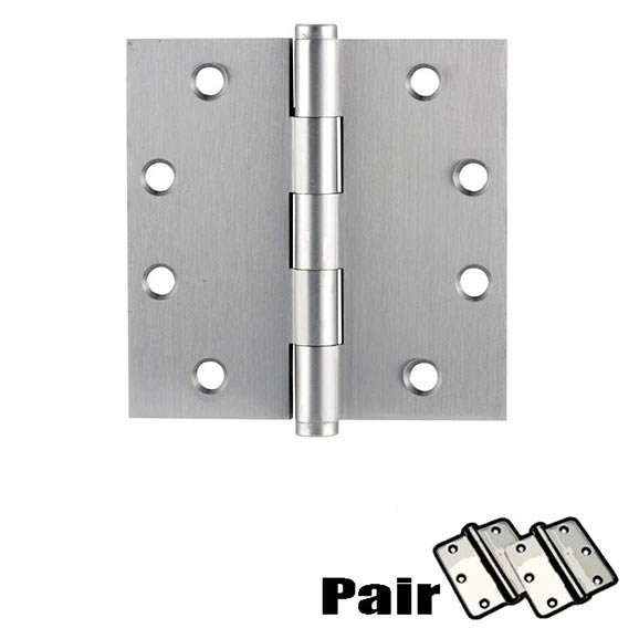 4-1/2" X 4-1/2" Square Solid Brass Heavy Duty Hinge in Satin Nickel (Sold In Pairs)
