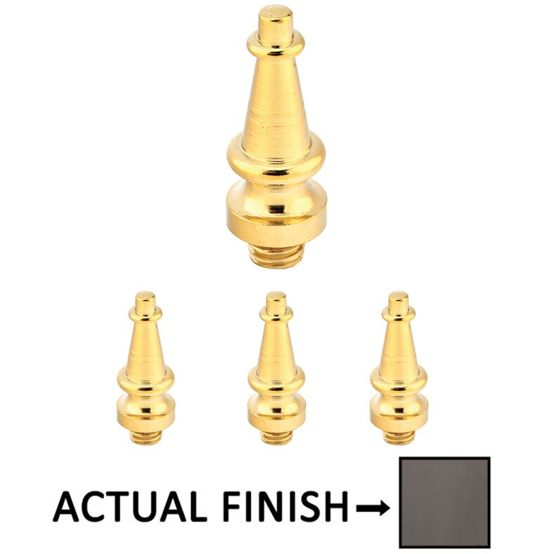 Steeple Tip Set For 3-1/2" Residential Duty Solid Brass Hinge in Oil Rubbed Bronze (Sold In Pairs)