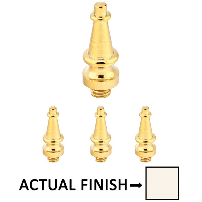 Steeple Tip Set For 3-1/2" Heavy Duty Or Ball Bearing Brass Hinge in Polished Nickel (Sold In Pairs)