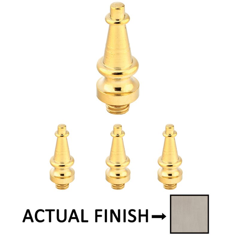 Steeple Tip Set For 3-1/2" Residential Duty Solid Brass Hinge in Pewter (Sold In Pairs)