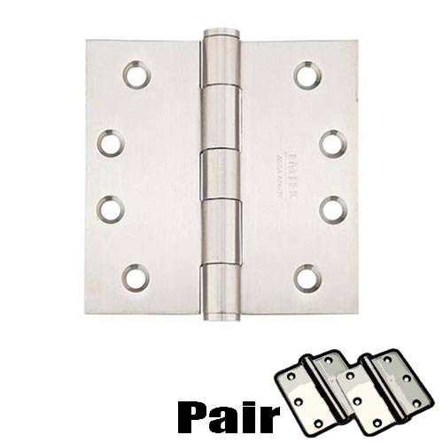 4" X 4" Square Residential Duty Hinge in Brushed Stainless Steel (Sold In Pairs)
