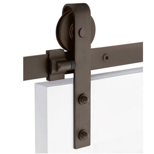 Classic Face Mount 5' Track with Solid Wheel & Classic Fastener in Oil Rubbed Bronze