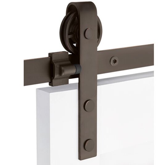 Classic Face Mount 5' Track with Spoked Wheel & Flat Fastener in Oil Rubbed Bronze