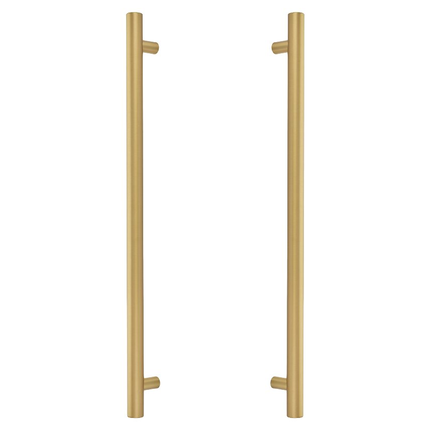 18" Centers Bar Back To Back Pull in Satin Brass