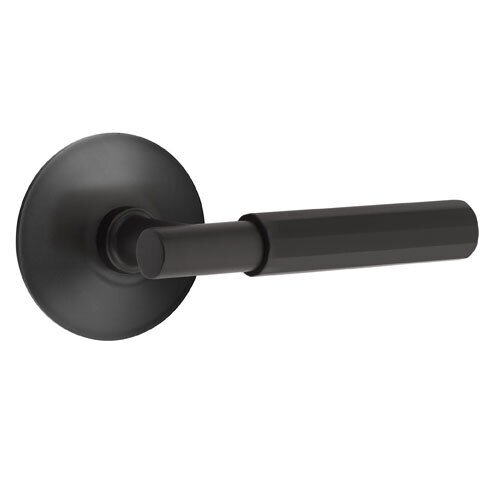 Passage Faceted Lever with T-Bar Stem and Concealed Screws Modern Rose in Flat Black