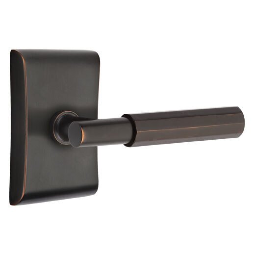 Passage Faceted Lever with T-Bar Stem and Concealed Screws Neos Rose in Oil Rubbed Bronze