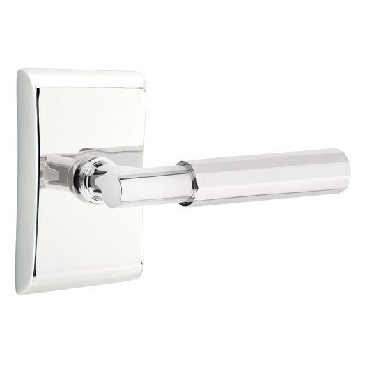 Passage Faceted Lever with T-Bar Stem and Concealed Screws Neos Rose in Polished Chrome