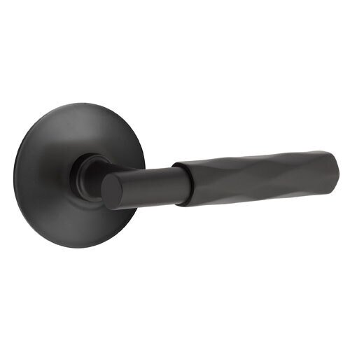 Privacy Tribeca Lever with T-Bar Stem and Concealed Screws Modern Rose in Flat Black
