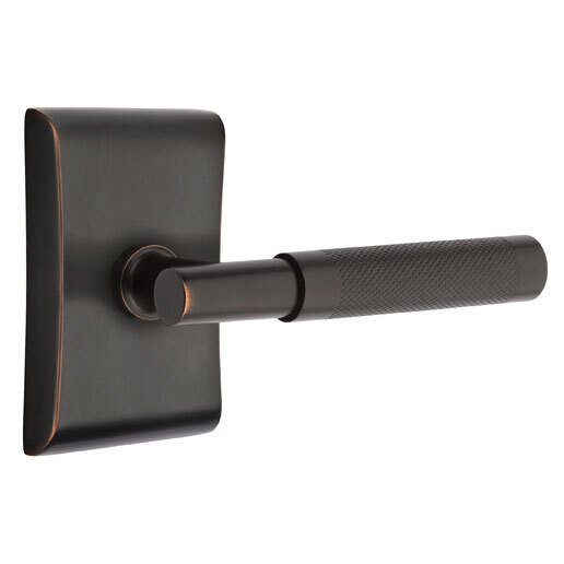 Privacy Knurled Lever with T-Bar Stem and Concealed Screws Neos Rose in Oil Rubbed Bronze