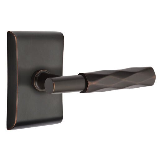 Privacy Tribeca Lever with T-Bar Stem and Concealed Screws Neos Rose in Oil Rubbed Bronze