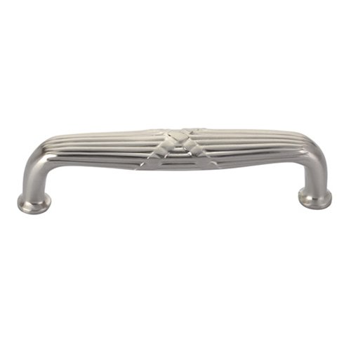 8" Centers Ribbon & Reed Style Concealed Surface Mount Door Pull in Satin Nickel