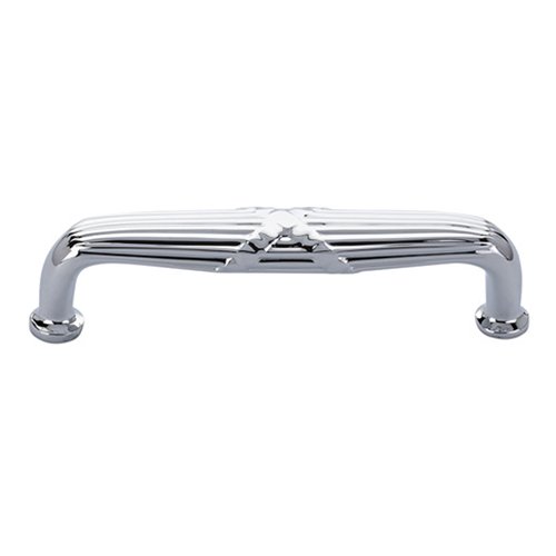8" Centers Ribbon & Reed Style Concealed Surface Mount Door Pull in Polished Chrome