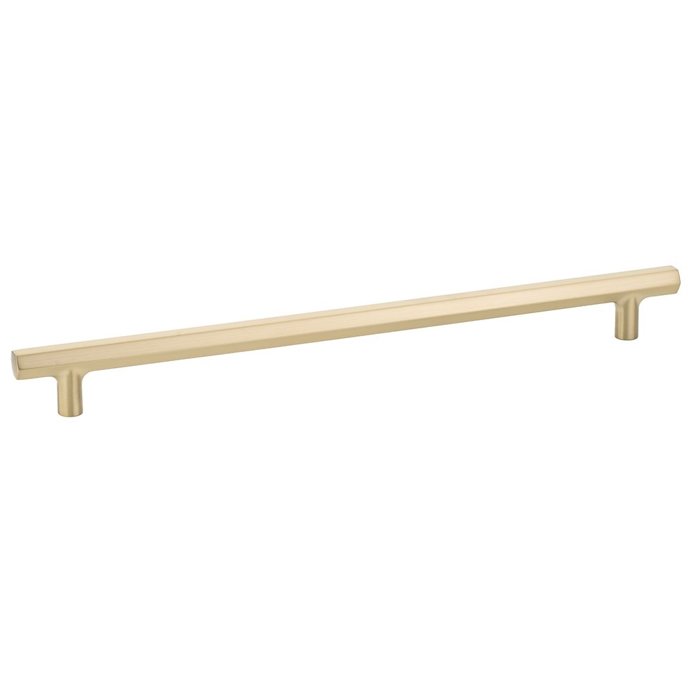 12" Concealed Surface Mount Mod Hex Door Pull in Satin Brass