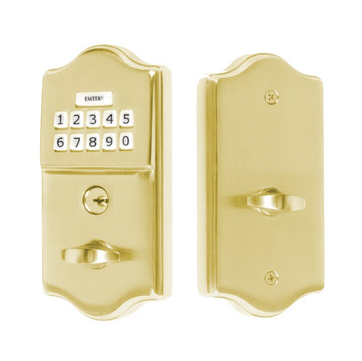Classic Electronic Keypad Deadbolt in Polished Brass