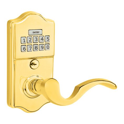 Cortina Right Hand Classic Lever with Electronic Keypad Lock in Lifetime Polished Brass
