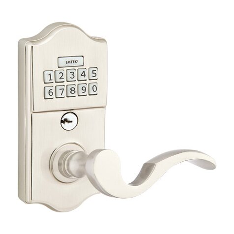 Cortina Right Hand Classic Lever with Electronic Keypad Lock in Satin Nickel