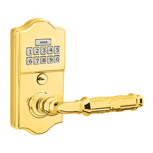 Ribbon & Reed Right Hand Classic Lever with Electronic Keypad Lock in Polished Brass