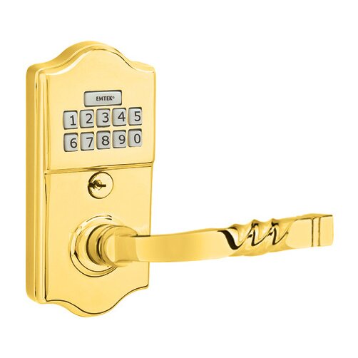 Santa Fe Right Hand Classic Lever with Electronic Keypad Lock in Polished Brass