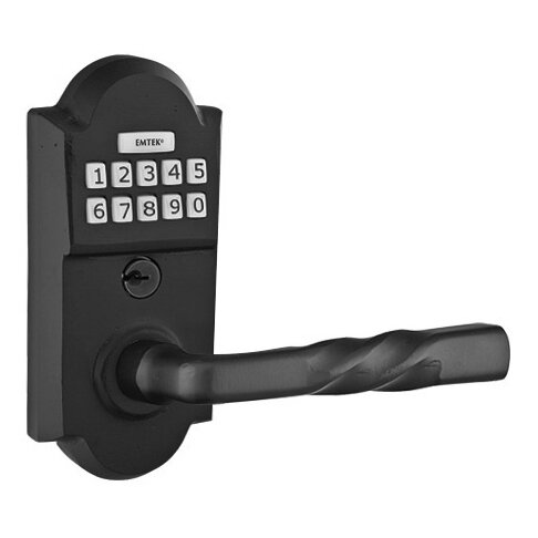Montrose Right Hand Sandcast Bronze Lever with Electronic Keypad Lock in Flat Black Bronze