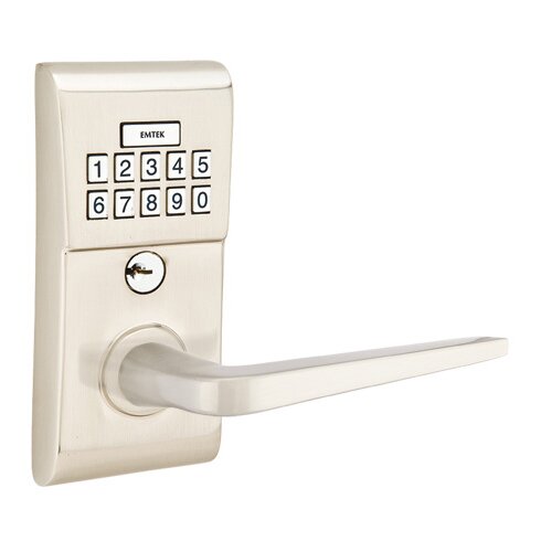 Athena Right Hand Modern Lever with Electronic Keypad Lock in Satin Nickel