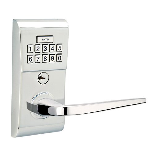 Athena Right Hand Modern Lever with Electronic Keypad Lock in Polished Chrome