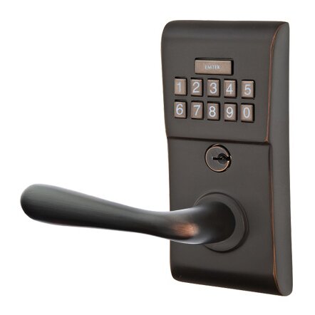 Basel Left Hand Modern Lever with Electronic Keypad Lock in Oil Rubbed Bronze