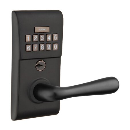 Basel Right Hand Modern Lever with Electronic Keypad Lock in Flat Black